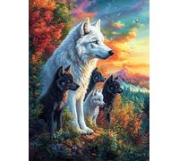 Wolf Pack in Magical Forest Puzzle 1000 Pezzi Sfida Rompicapo Impossibile Accompany Fairy Tale Animal Rompicapo Estremamente Difficile Per Veri Esperti Regalo Per Chi Ama Le Sfide 1000 PCS