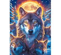 Wolf Pack in Moonlight Forest Puzzle 500 Pezzi Sfida Impossibile Adulti Rompicapo Difficile Per Amanti Del Puzzle Intelligenza E Pazienza Regalo Per Lui 500 PCS