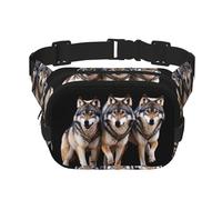 Wolf Pack - Marsupio multifunzione stampato, unisex, alla moda, da viaggio, per sport