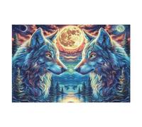 Wolf Pack Moon Mountain Forest Wildlife Wild Nature Puzzle 1000 Pezzi Multicolore Creativo Ragazzi Gioco Educativo Intelligenza Idea Regalo Per Figlio 1000 PCS