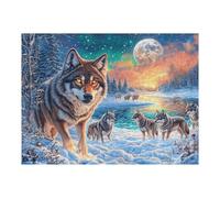 Wolf Pack Mountain Forest Wildlife Wild Nature Puzzle 500 Pezzi Paesaggi Classici Mondiali Rompicapo Collezione Per Amanti Del Puzzle Relax E Sfida Difficile Per Adulti 500 PCS