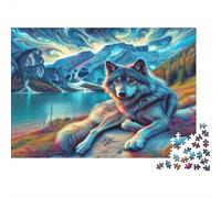 Wolf Pack Puzzles 1000 Pezzi Materiale Riciclato Snow Mountain Puzzles per Anziani Allentare La Demenza Senile Fun Gioco Per La Famiglia Activity Home 70x50cm/1000pcs