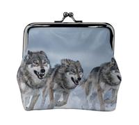 Wolf Pack Run - Mini portafoglio da donna in pelle con chiusura a bacio