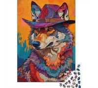 Wolf psichedelico|Cappello da detective| Puzzle Divertenti Per Tutta La Famiglia 70x50cm/1000pcs Adulti