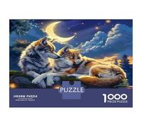 Wolf Puzzle 1000 Pezzi Per Adulti, 1000 Pezzi Mountain Moon Puzzle Per Adulti Sfidanti 38x26cm/1000pcs