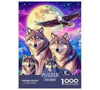 Wolf Puzzle 1000 Pezzi Wild Animal - Momento Zen Serale, Stimolo Mentale, Poster E Confezione Inclusi - 38x26cm/1000pcs