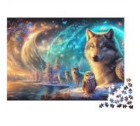 Wolf Puzzle 1000 Pezzi Wolf & Owl in Cartone Qualità Premium Per Adolescenti Riunioni Amici Passare Il Tempo Regalo Non Deformabile 52x38cm/1000pcs