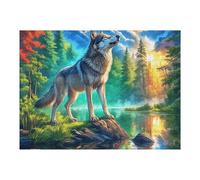 Wolf Puzzle 500 Pezzi Relax Per Adulti Dopo Il Lavoro Splendid Celestial Critters Rompicapo Pressione Ridotta Paesaggi Classici Sfida Difficile E Rilassante 500 PCS