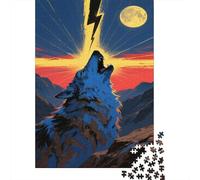 Wolf Puzzle Giochi 1000 Pezzi Per Adulti E Ragazzi Arte The Howl of Wolves on The Mountain Puzzle Adulti Foto 1000pcs (75x50cm)