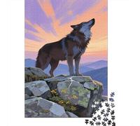 Wolf Puzzle Giochi 1000 Pezzi Regalo Per Amore E Amico Arte A Lone Wolf on The Rock Puzzle Adulti Idea Regalo Per 1000pcs (75x50cm)