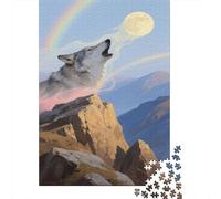 Wolf Puzzle Giochi 1000 Pezzi Regalo Per Amore E Amico Arte A Solitary Wolf on The Mountaintop Puzzle Adulti Idea Regalo Per 1000pcs (75x50cm)