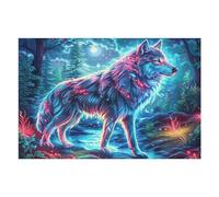 Wolf Rainbow Flower Forest Wildlife Wild Nature Beautiful Puzzle 1000 Pezzi Gioco Creativo Per Ragazzi Intelligenza Educativa Rompicapo Idea Regalo Per Figlio A Natale E Compleanno 1000 PCS