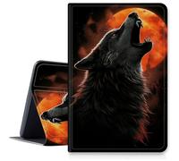 Wolf Red Full Moon Custodia per Samsung Galaxy Tab S6 Lite 10,4 pollici 2024/2022/2020 (SM-P620/P610/P613/P615), custodia antiurto pieghevole in pelle PU con funzione sleep/wake automatica per Galaxy