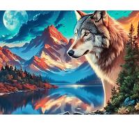 Wolf Rompicapo 1000 Pezzi Per Adulti Viaggiatori Magical Cosmic Creatures Cartone Resistente All'usura Paesaggi Mondiali Per Vacanze Estive Kit Completo Qualità Garantita 1000 PCS/75x50cm