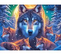 Wolf Rompicapo 1000 Pezzi Per Decorazione Murale Grande Formato Magical Cosmic Creatures Cartone Rigido Panoramico Per Pareti Ampie Stampa Ad Alta Definizione 1000 PCS/75x50cm