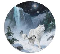 Wolf Rundes 1000 Puzzle Animals Rundes Puzzle Familienpuzzle Erwachsene Anspruchsvoll Für Erwachsene Kinder Familiengeschenke 1000pcs (67.5x67.5cm)