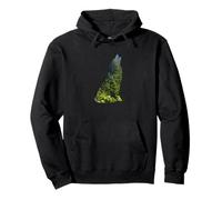 Wolf Silhouette circondata da Foresta Felpa con Cappuccio