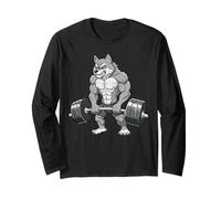 Wolf Sollevamento Pesi Fitness Palestra Forma Maglia a Manica