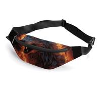Wolf Surrounded by Fire Belt Bag con tracolla regolabile, leggera borsa a tracolla da viaggio, mini marsupio per corsa e palestra