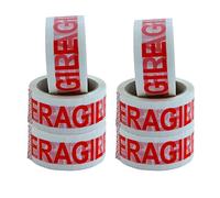Wolf Tapes Nastro adesivo resistente per imballaggio, nastro adesivo multiuso per sigillare scatole e pacchi, confezione da 6 rotoli da 48 mm x 66 m (ragile)