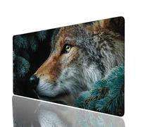 Wolf Tappetino Mouse xxl 1400x600x3mm Impermeabile Tappetino Mouse Gaming Mousepad Albero Base in Gomma Antiscivolo Bordi Cuciti Resistenti All'abrasione Mousepad per Scrivania Gaming Laptop Model7339
