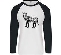 Wolf Tree Animal Ecology Uomo L/S Baseball T-Shirt