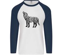 Wolf Tree Animal Ecology Uomo L/S Baseball T-Shirt