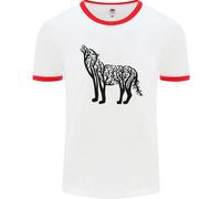 Wolf Tree Animal Ecology Uomo Ringer T-Shirt