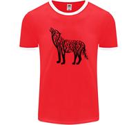 Wolf Tree Animal Ecology Uomo Ringer T-Shirt FotL