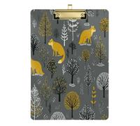 Wolf Tree Grigio Giallo Ragazzi Appunti Impermeabile per Studenti Ragazze Bambini Insegnante Appunti Dimensioni 9 x 12.5 Tablas para escribir