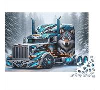 Wolf Truck Fantasy 1000 Piece for Women & Men: Cyber Wolf Truck with Neon Lights Fun And Challenging Family Game Gift Idea 38x26cm/1000pcs