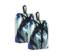 Wolf Under Moon - Borsa per scarpe da viaggio, impermeabile, con manico, per valigia, scarpe da ginnastica, stivali, palestra, 1 pezzo, 2 pezzi, One Size, Classico