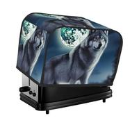 Wolf Under Moon - Copertura trapuntata per tostapane a 2 fette, per piccoli elettrodomestici, con manico, decorazione per casa, tavolo, cucina