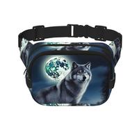 Wolf Under Moon Marsupio regolabile a tracolla grande marsupio da viaggio unisex