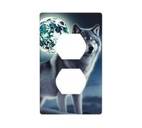 Wolf Under Moon Piastre da Parete Coperture 1 Gang Duplex Interruttore Della Luce Piastra di Copertura Piastre Elettriche Da Parete Coperture Presa Decorativa Per La Decorazione Domestica