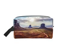 Wolf Under Moon - Trousse da viaggio portatile di grande capacità (modelli stampati), impermeabile, per uomini e donne, per viaggi di lavoro, fitness, bagno, conservazione quotidiana, Paesaggio di