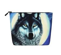 Wolf Under Moon - Trousse per trucchi in canapa, impermeabile, per articoli da toeletta da viaggio e uso quotidiano