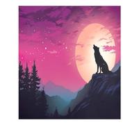 Wolf Under Moonlight - Magnete per lavastoviglie, impermeabile, adesivo per frigorifero, decorazione per armadietti, elettrodomestici, decorazione per la casa, decorazione della cucina, 58,4 x 66 cm