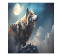 Wolf Under Moonlight - Magnete per lavastoviglie, impermeabile, adesivo per frigorifero, decorazione per armadietti, elettrodomestici, decorazione per la casa, decorazione della cucina, 58,4 x 66 cm
