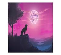 Wolf Under Moonlight - Magnete per lavastoviglie, impermeabile, adesivo per frigorifero, decorazione per armadietti, elettrodomestici, decorazione per la casa, decorazione della cucina, 58,4 x 66 cm