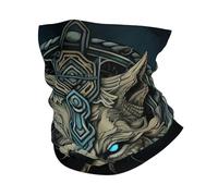 Wolf Vichingo Antiche Rune Norrene Blu Unisex Scaldacollo Antivento Sciarpa al Collo Multifunzione Sciarpa A Tubo per Yoga Escursionismo Campeggio