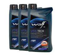 WOLF Vitaltech 5W-40 Pi C3 MB 229.51, VW 505 00, 01, 3x1 Litro