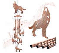 Wolf Wind Chimes for Outside,Wolf Gifts for Women/Men/Sympathy Gift/Memorial Gifts/Birthday Festival Metal windchimes Outdoors/Indoors,Patio,Garden Decor,Home,Porch,Yard Decor