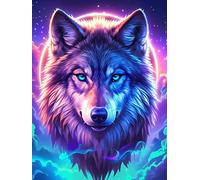 Wolf with Cosmic Eyes Under The Moon Puzzle 1000 Pezzi Idea Regalo Compleanno Originale Wildlife Pet Cute Rompicapo Premium Rilassamento E Divertimento Regalo Per Tutti 1000 PCS