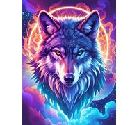Wolf with Cosmic Eyes Under The Moon Rompicapo 300 Pezzi Difficili Per Adulti Wildlife Pet Cute Cartone Riciclato Tema Paesaggi Dettagliati Per Weekend Impegnativi Con Colla Inclusa Qualità Premium 3