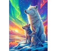 Wolf with Cub Under The Northern Lights Puzzle 300 Pezzi Per Lui Amici E Colleghi Wildlife Pet Rompicapo Sfida Impossibile Giochi Da Tavolo Serate in Gruppo Regalo Natale 2025 300 PCS