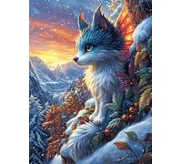 Wolf with Fiery Wings in A Snowy Mountain Valley Puzzle 500 Pezzi Sfida Rompicapo Impossibile Science Fiction Magical Dream Rompicapo Estremamente Difficile Per Veri Esperti Regalo Per Chi Ama Le Sfi