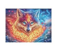 Wolf with Heart Aura in Starry Forest Puzzle 500 Pezzi Rompicapo Antistress Premium Pressione Ridotta Dopo Il Lavoro Attività Rigenerante Regalo Per Chi È Stressato 500 PCS