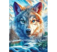 Wolf with Heterochromia Eyes in A Magical Forest Puzzle 500 Pezzi Caravaggio Per Adulti Scenery Science Fiction Cartone Di Alta Qualità Opera D'arte Italiana Per Collezione E Decorazione Qualità Muse