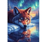 Wolf with Rainbow Eyes Under The Northern Lights Rompicapo 1000 Pezzi Leonardo Da Vinci Per Adulti Wildlife Plant Cartone Rigido Ultima Cena Per Collezione E Regalo Da Passatempo Migliore Vendita 1000